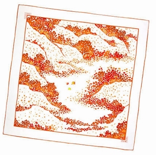 Hermes orange and white silk scarf