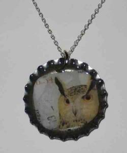 Owl - Portugal Postage Stamp Necklace