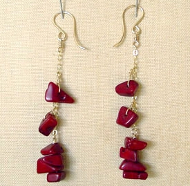 Red Coral Earrings