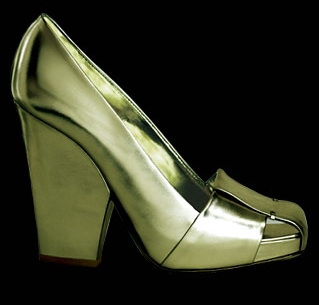 Green lame metallic Dada pump
