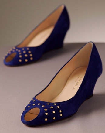 Harper Peep Toe Wedge with Rivets