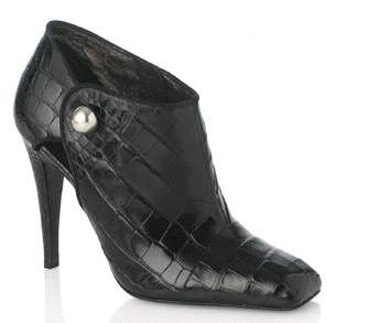 Black Croc Ankle Boots