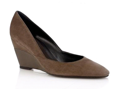 Grey Suede Wedge Pump